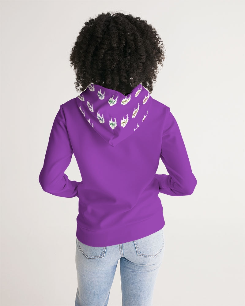 White Innii aka Bison Purple and Black Native Women Women's Hoodie