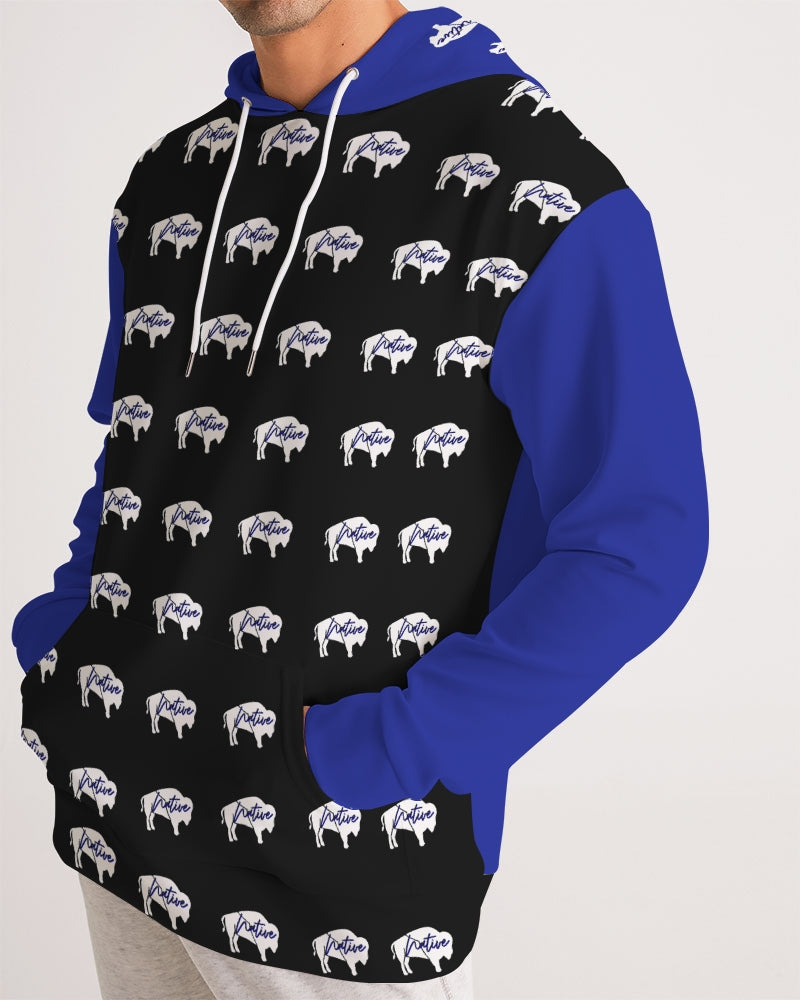 White Innii aka Bison Blue and Black, Native Men Men's Hoodie