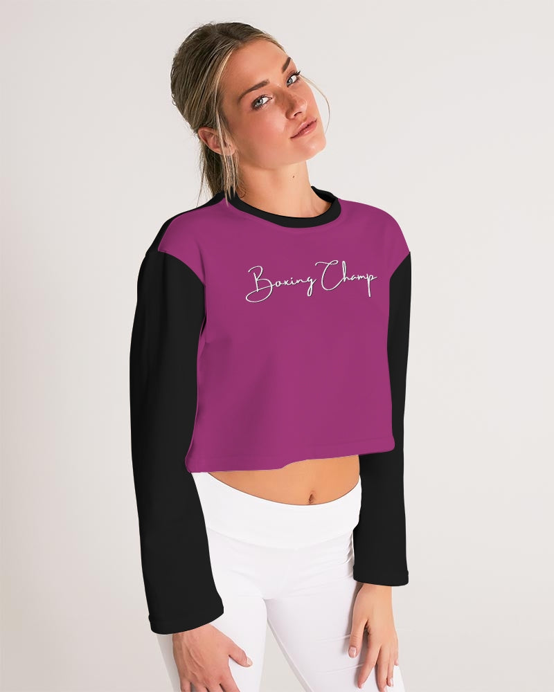 Pink Boxing Champ Female Women's Cropped Sweatshirt