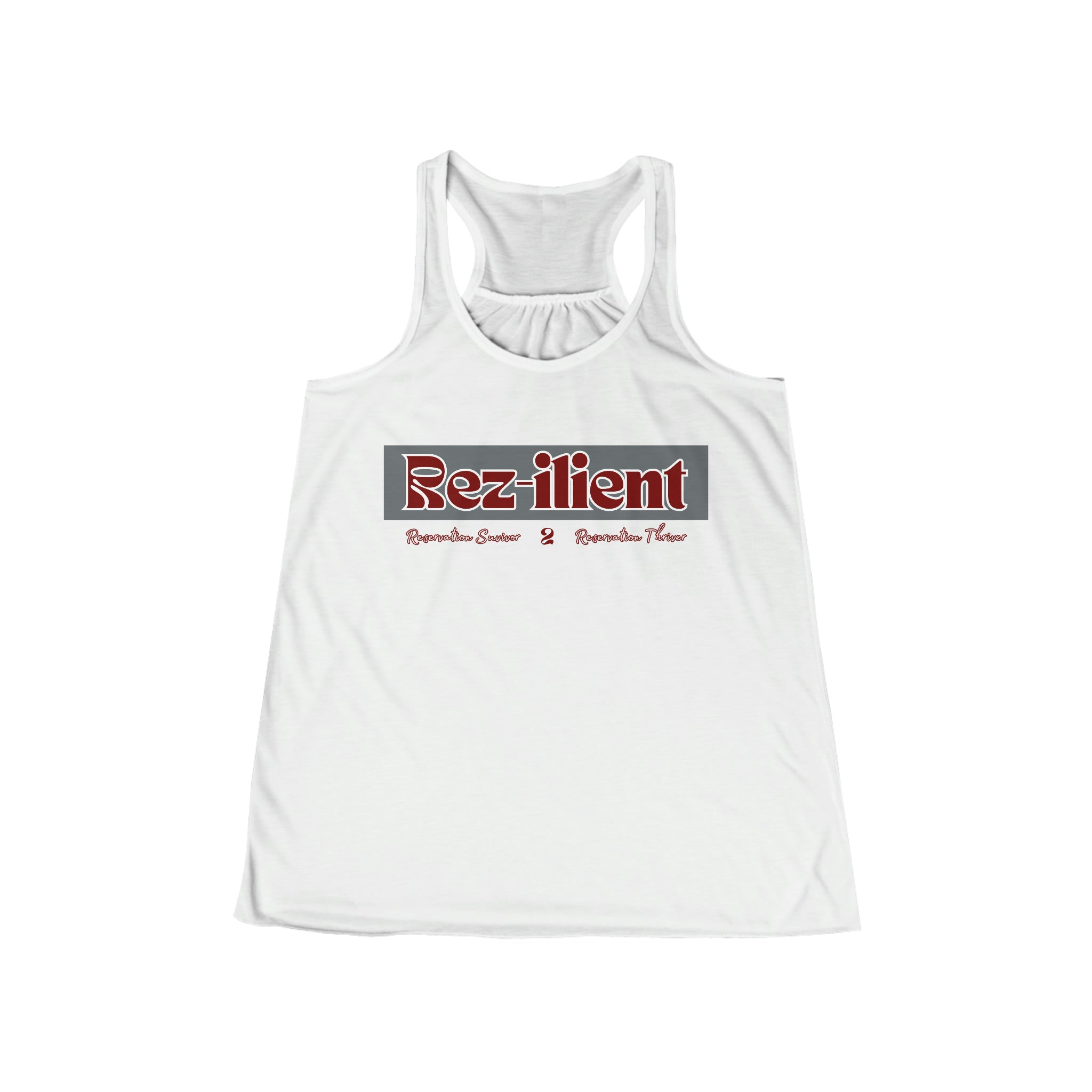 Rez-ilient Black, Pink or White Women's Flowy Racerback Tank