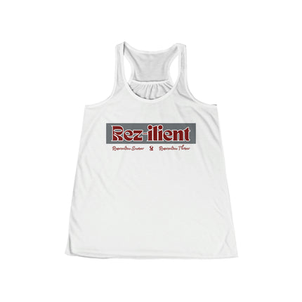 Rez-ilient Black, Pink or White Women's Flowy Racerback Tank