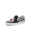 Black and White Checkered Women's Slip-On Canvas Shoe