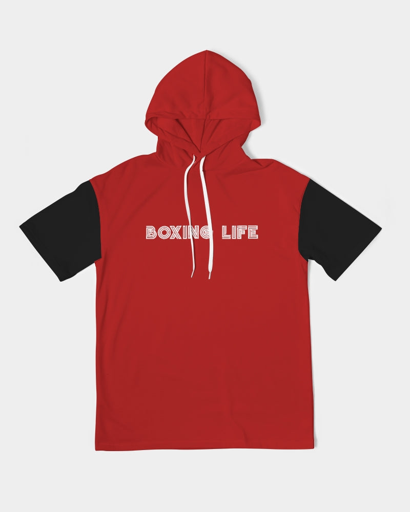 Boxing Red Men's Premium Heavyweight Short Sleeve Hoodie
