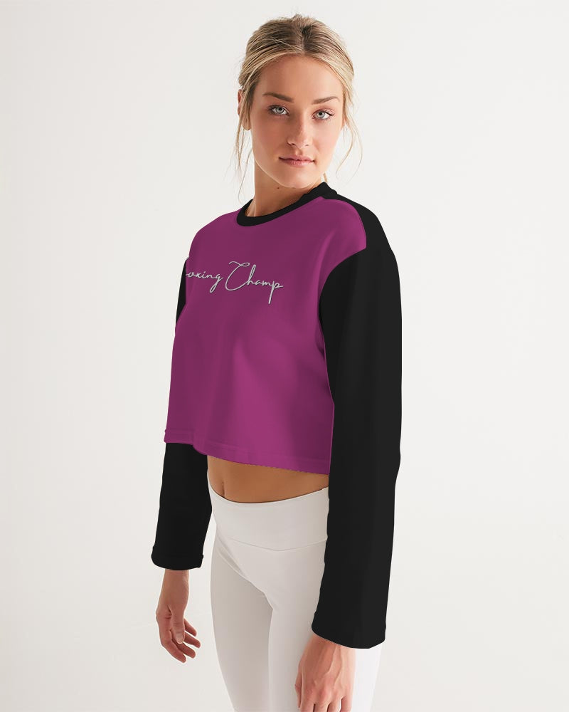 Pink Boxing Champ Female Women's Cropped Sweatshirt