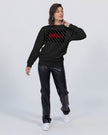 Still here! Red, Black and Charcoal Unisex Premium Crewneck Sweatshirt