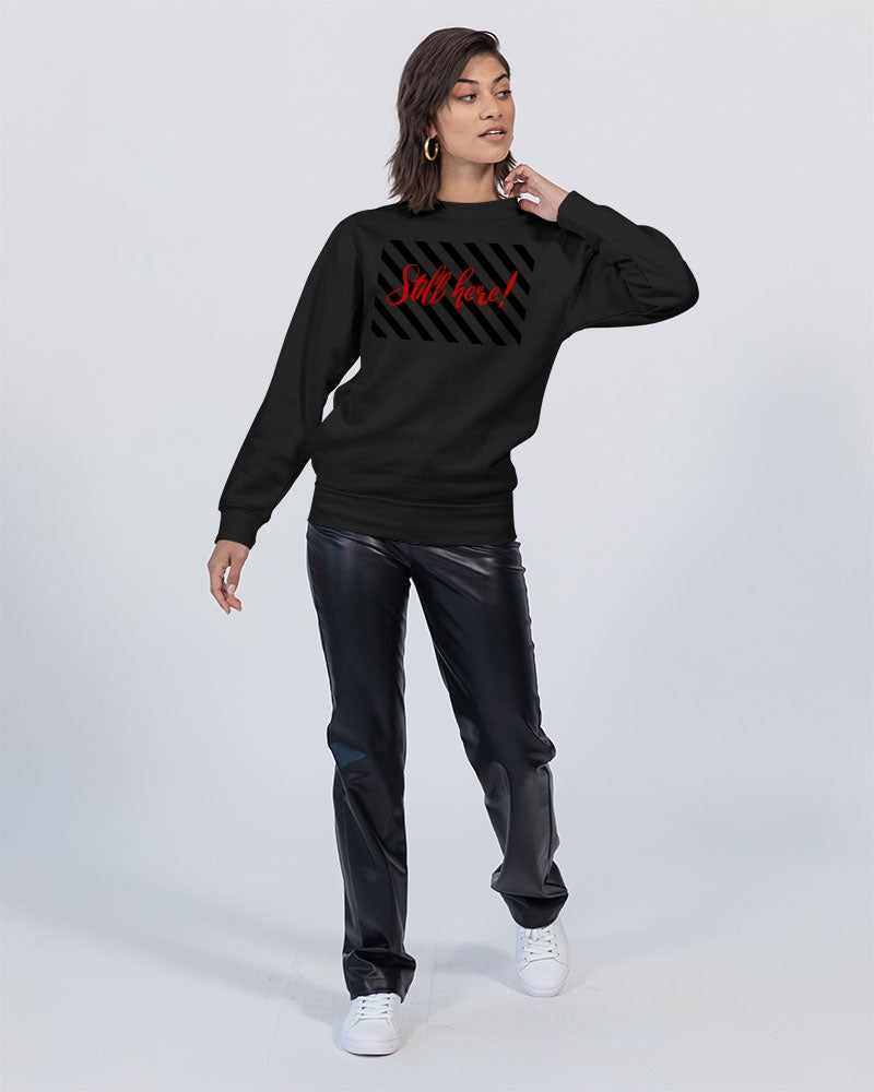 Still here! Red, Black and Charcoal Unisex Premium Crewneck Sweatshirt