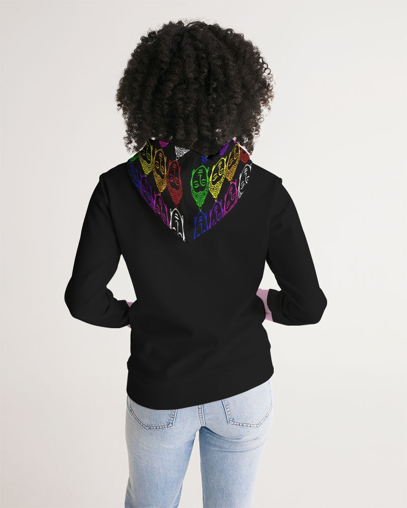Buddhas always there Pink and Black Sweater, Yoga & Positive Vibes Collection Women's Hoodie