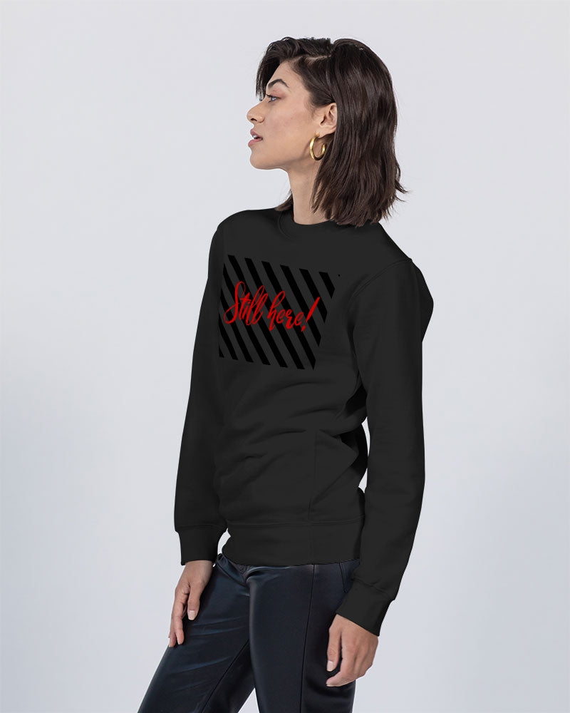 Still here! Red, Black and Charcoal Unisex Premium Crewneck Sweatshirt