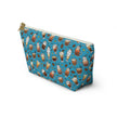 Coffee on Teal Accessory Pouch w T-bottom