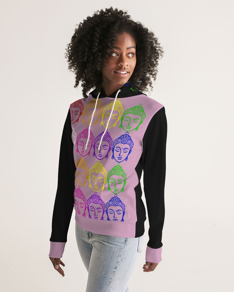 Buddhas always there Pink and Black Sweater, Yoga & Positive Vibes Collection Women's Hoodie