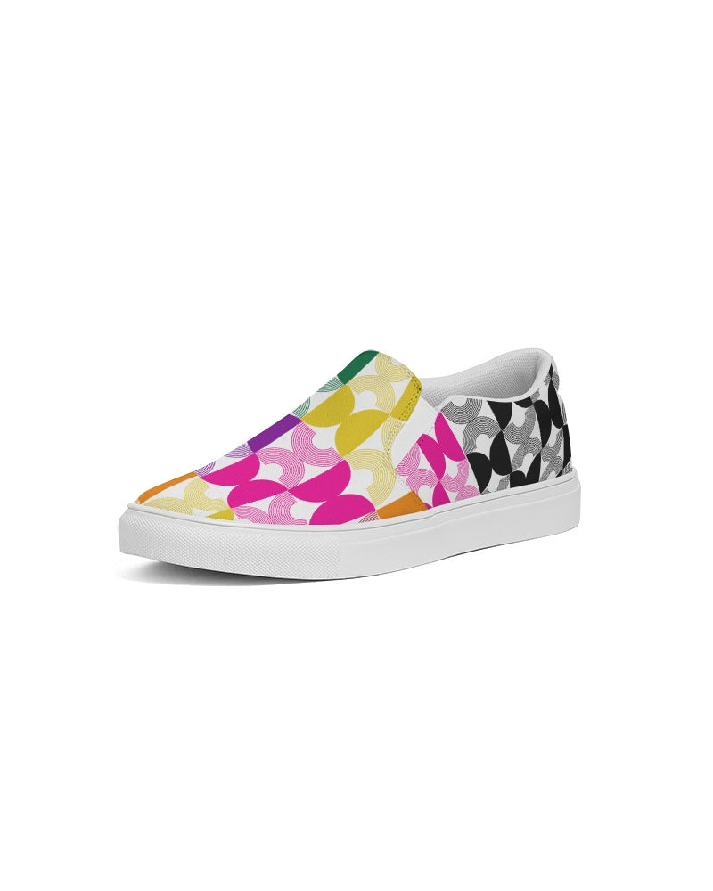 Rainbow Geometric Women's Slip-On Canvas Shoe