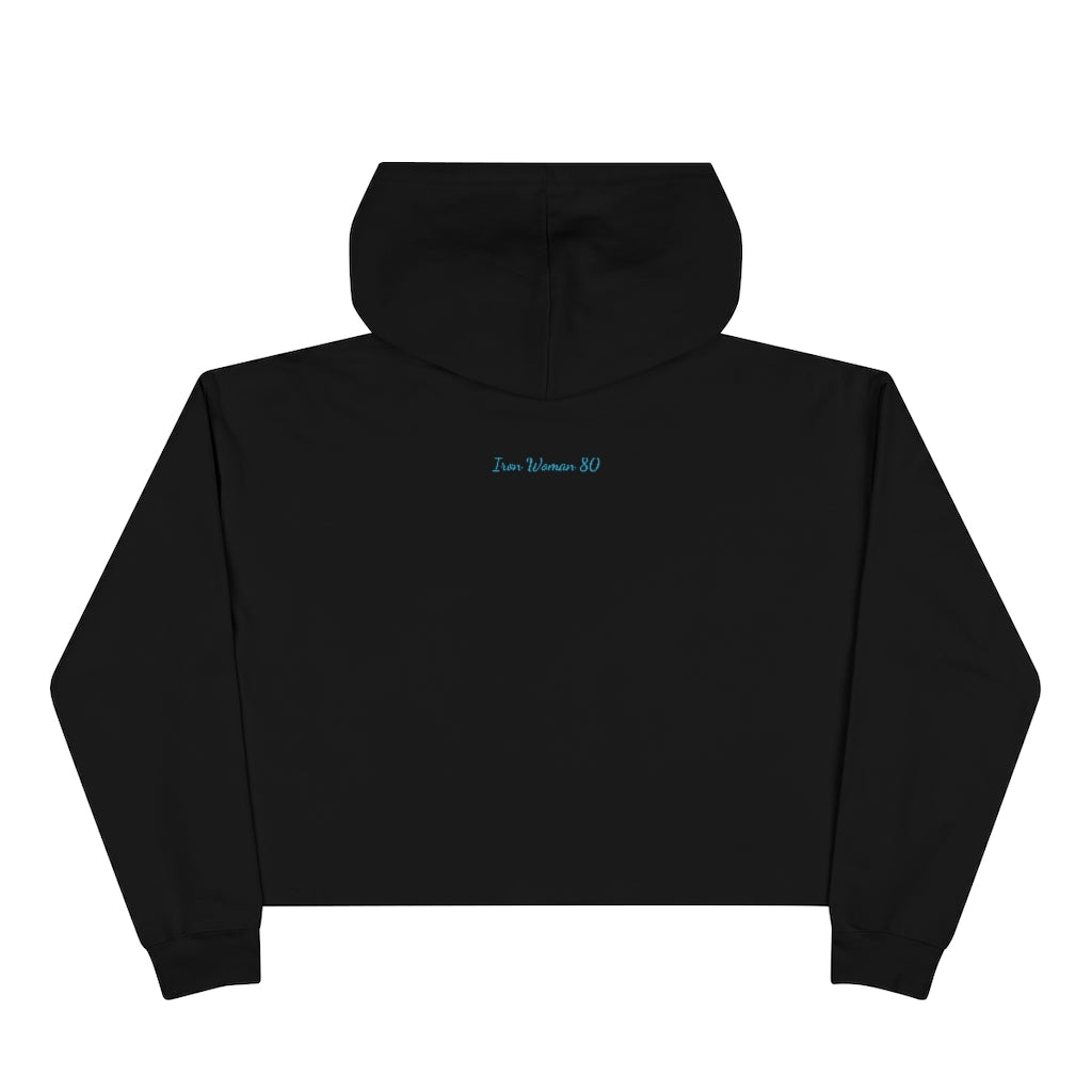 Native Bison and Pattern Crop Hoodie