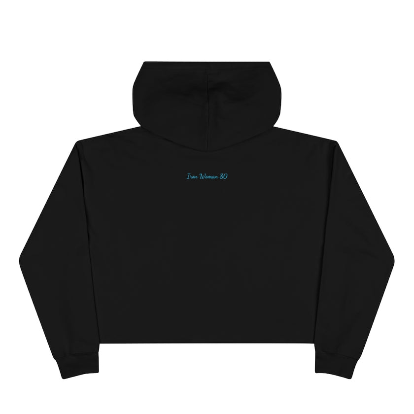 Native Bison and Pattern Crop Hoodie