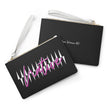 Pink Native with Pattern on Black Clutch Bag