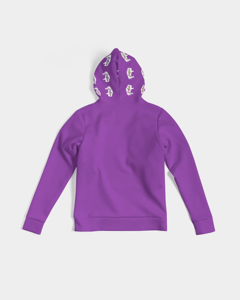 White Innii aka Bison Purple and Black Native Women Women's Hoodie