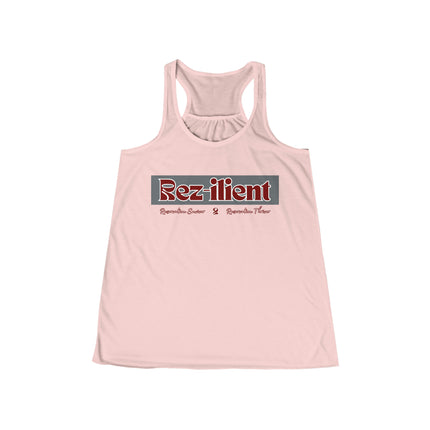 Rez-ilient Black, Pink or White Women's Flowy Racerback Tank