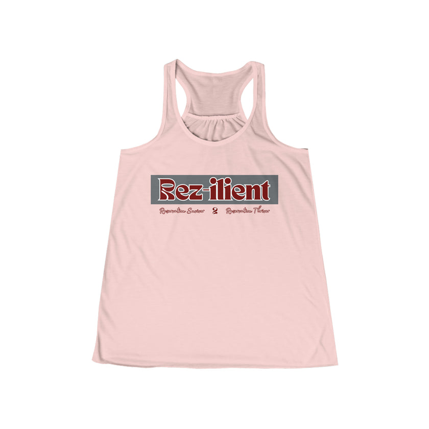 Rez-ilient Black, Pink or White Women's Flowy Racerback Tank