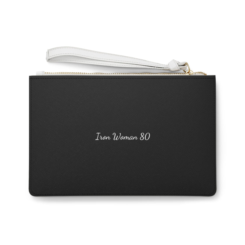 Pink Native with Pattern on Black Clutch Bag