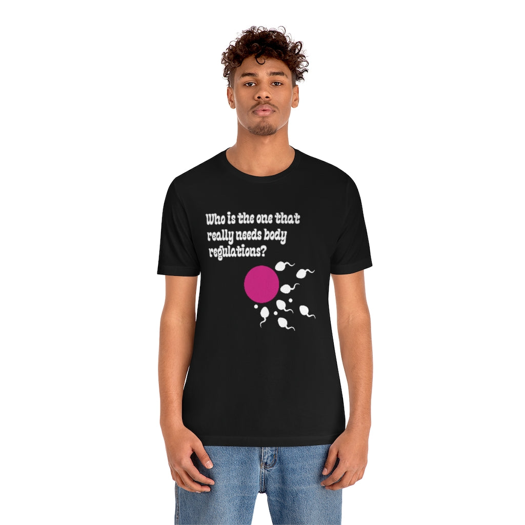 My Body My Choice Regulate Your Body Black Unisex Jersey Short Sleeve Tee