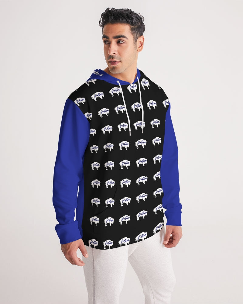 White Innii aka Bison Blue and Black, Native Men Men's Hoodie