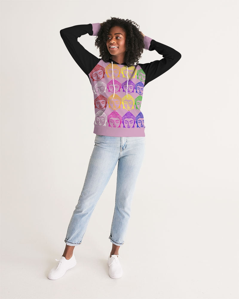 Buddhas always there Pink and Black Sweater, Yoga & Positive Vibes Collection Women's Hoodie