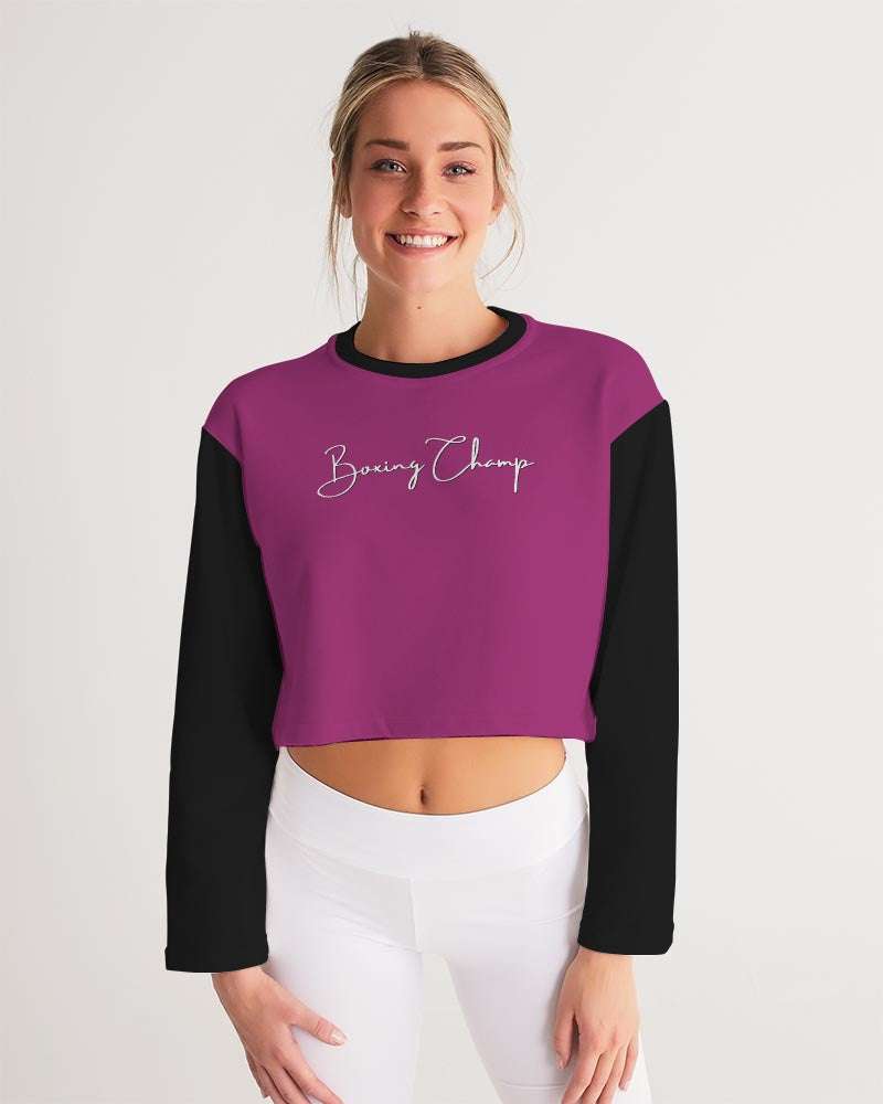Pink Boxing Champ Female Women's Cropped Sweatshirt