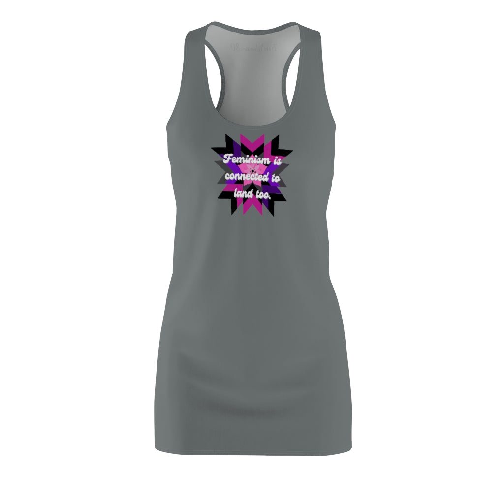 Feminism Pattern Women's Cut & Sew Racerback Dress