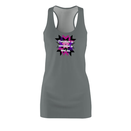 Feminism Pattern Women's Cut & Sew Racerback Dress