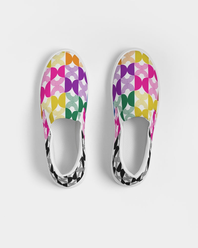 Rainbow Geometric Women's Slip-On Canvas Shoe