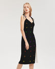 Native Stars Rainbow Pattern Women's Tie Strap Split Dress