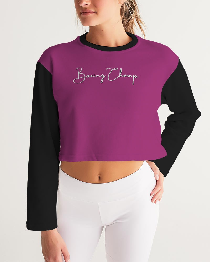 Pink Boxing Champ Female Women's Cropped Sweatshirt