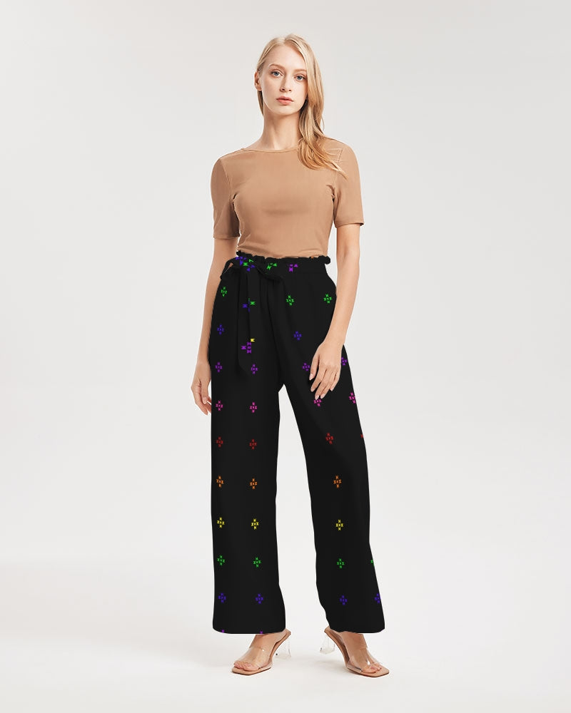 Native Stars Rainbow Pattern Women's High-Rise Wide Leg Pants