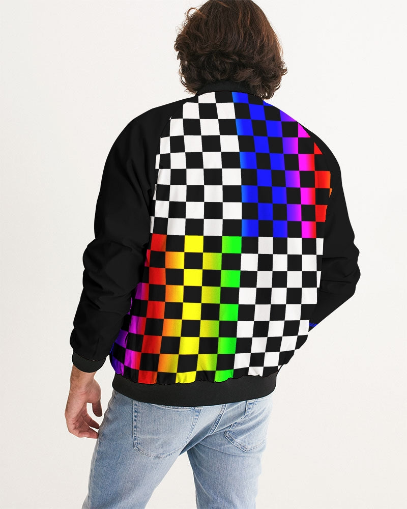 4 sided Checkered Men's Bomber Jacket