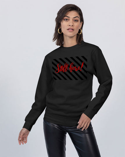 Still here! Red, Black and Charcoal Unisex Premium Crewneck Sweatshirt