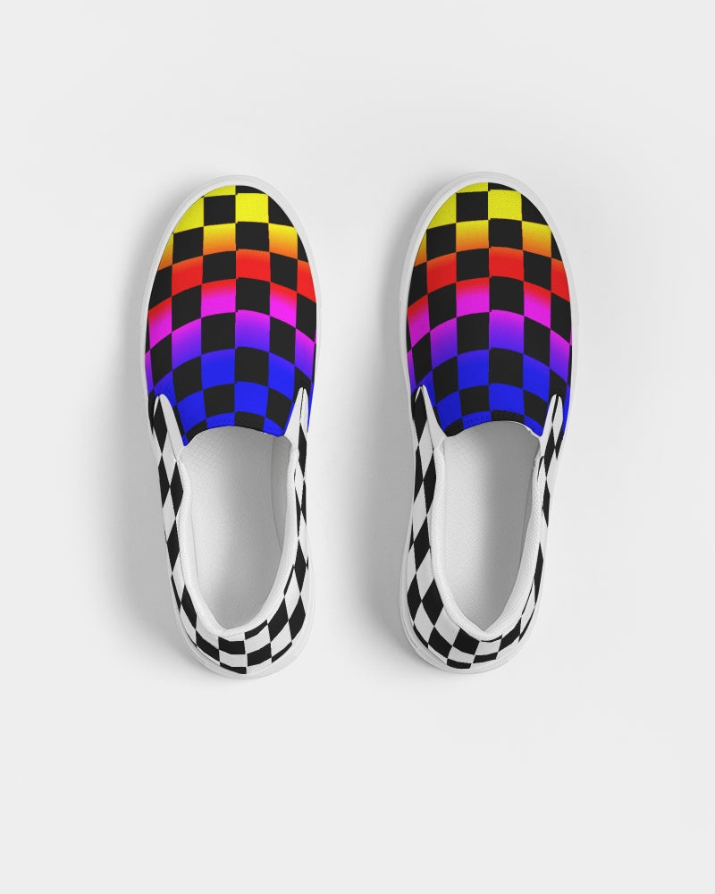 2 sides Checkered Men's Slip-On Canvas Shoe