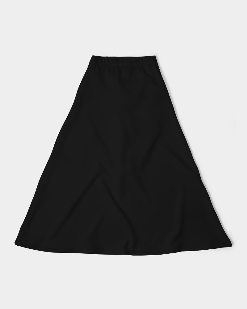 Magenta and Black Geometric Native Pattern Women's A-Line Midi Skirt