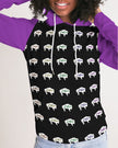 White Innii aka Bison Purple and Black Native Women Women's Hoodie