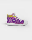 Purpl, Pink and Yellow Native Pattern Kid's Kids Hightop Canvas Shoe