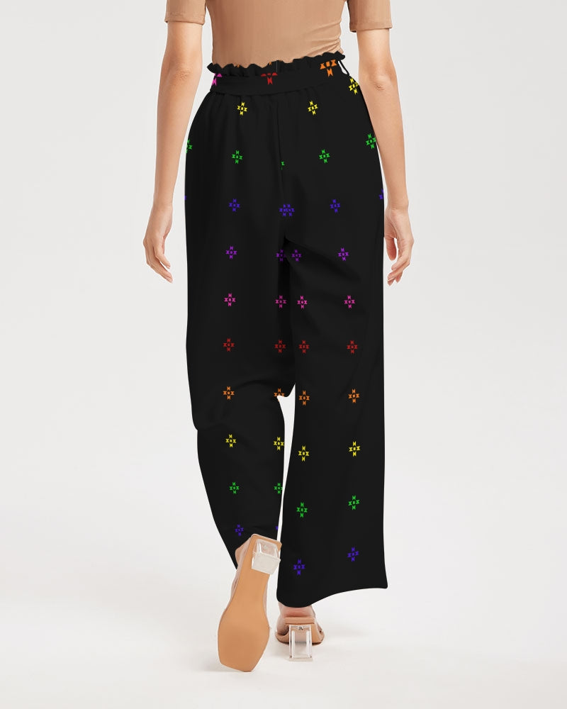 Native Stars Rainbow Pattern Women's High-Rise Wide Leg Pants