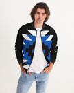 Black, Blue and White Geometric Native Pattern Men's Bomber Jacket