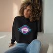 Native Bison and Pattern Crop Hoodie