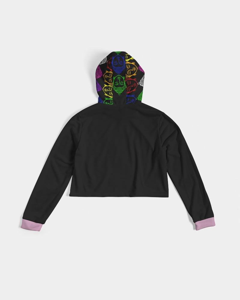Buddhas always there Pink and Black Sweater, Yoga & Positive Vibes Collection Women's Cropped HoodieYoga & Positive Vibes Collection Women's Cropped Hoodie