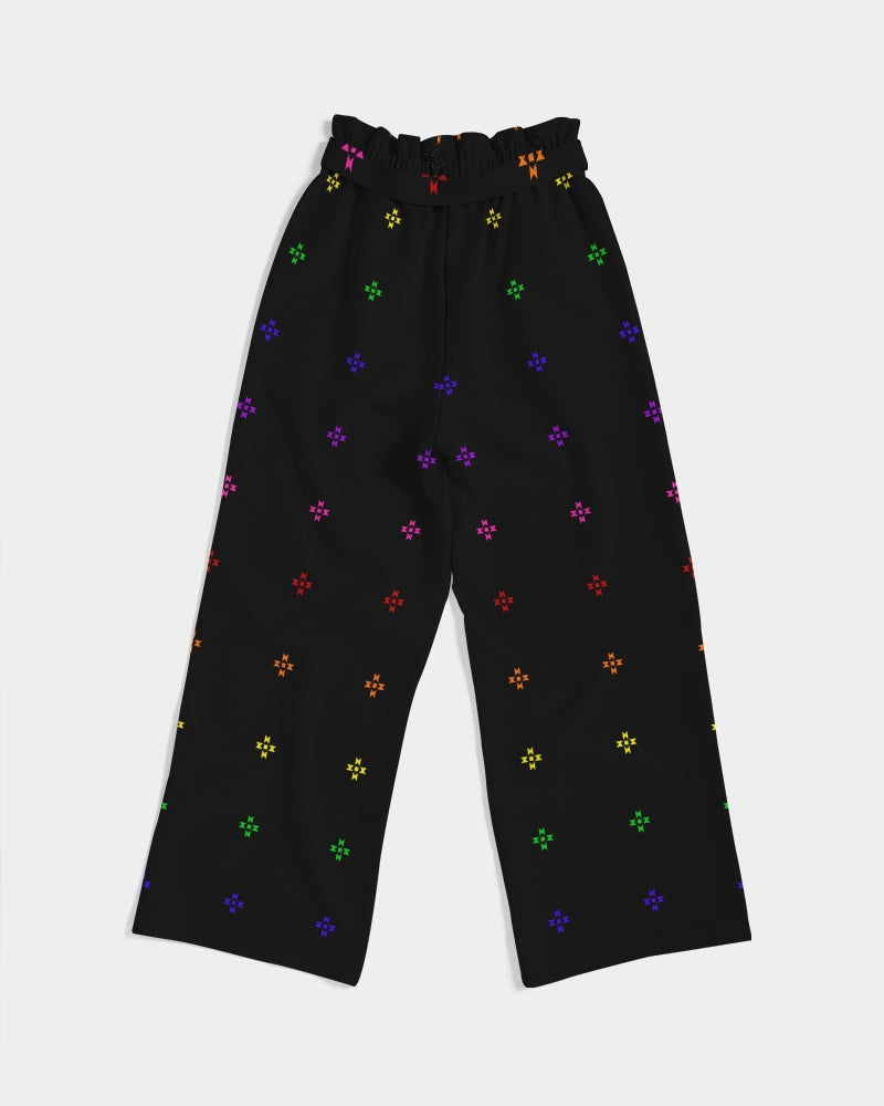 Native Stars Rainbow Pattern Women's High-Rise Wide Leg Pants