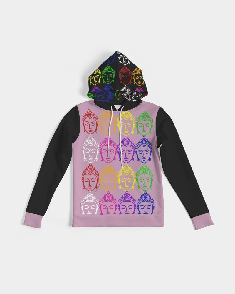 Buddhas always there Pink and Black Sweater, Yoga & Positive Vibes Collection Women's Hoodie