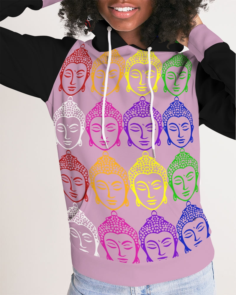 Buddhas always there Pink and Black Sweater, Yoga & Positive Vibes Collection Women's Hoodie