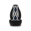 White Geometric and Blue Stars on Black Car Seat Covers