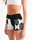 Green and Gray Geometric Native Pattern Women's Mid-Rise Yoga Shorts
