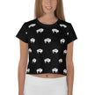 Native Bison White All-Over Print Crop Tee
