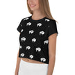Native Bison White All-Over Print Crop Tee