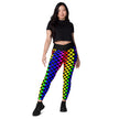 Rainbow Checkered Awesomeness Crossover leggings with pockets